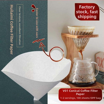 Filtru de cafea V60 conic pentru uz casnic, 1-2 cești, alb, tip 01