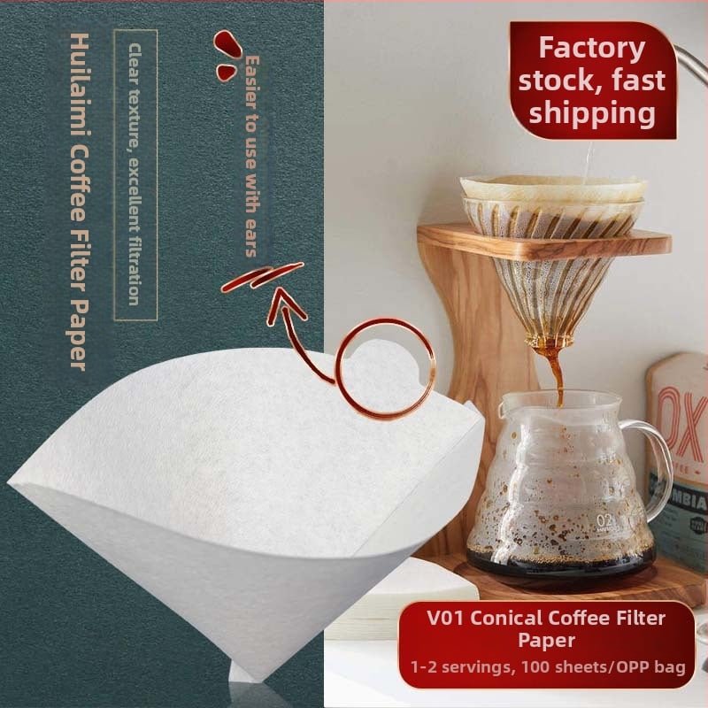 Filtru de cafea V60 conic pentru uz casnic, 1-2 cești, alb, tip 01