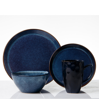Set de veselă ceramică cu glazură reactive pentru uz casnic — boluri, farfurii și căni