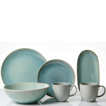 Set de veselă ceramică cu glazură reactive pentru uz casnic — boluri, farfurii și căni