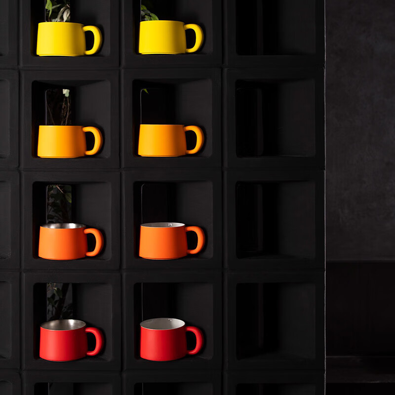 Sixteen-Open set de căni ceramice pentru cafea, lucrate manual, design minimalist, glazură albă, 300 ml, ideale