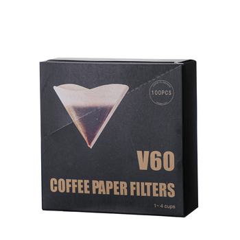 Filtre de cafea conice V02 pentru filtrare manuală, filtre din hârtie pentru cafea, 100 buc./cutie