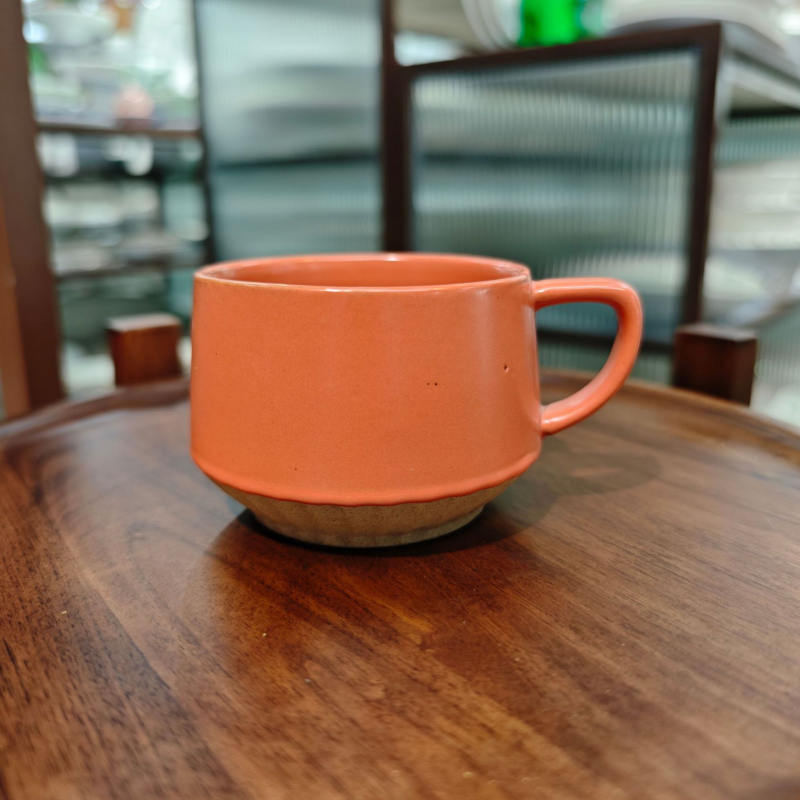 Set de ceașcă de cafea din ceramică retro cu farfurie — elegant și rafinat pentru uz personal