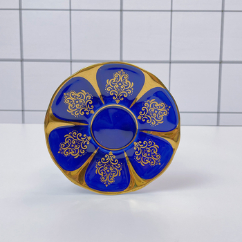 Set de cești și farfurioare ceramice pentru cafea, stil lux ușor, 12 piese, inspirație arabă/orientul mijlociu, model geometric floral