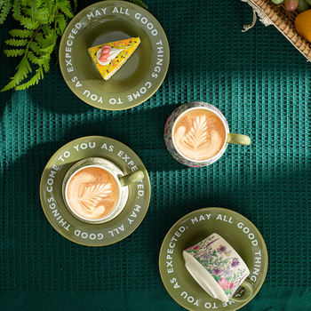 Secret Garden set ceramic pentru cafea cu ceașcă și farfurioară în cutie cadou – cană elegantă, de lux