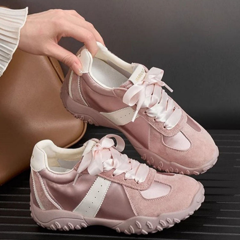 Ženske baletne tenisice za trening s povećanjem visine od 7 cm, ljetni model 2025, satenska koža, debeli potplat, sportsko-casual obuća
