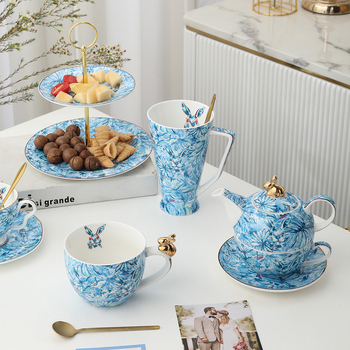 Set cești de cafea cu farfurioare în stil european-american retro, porțelan britanic de lux, farfurioare pentru desert pentru ceaiul de după-amiază, cadou elegant de înaltă calitate