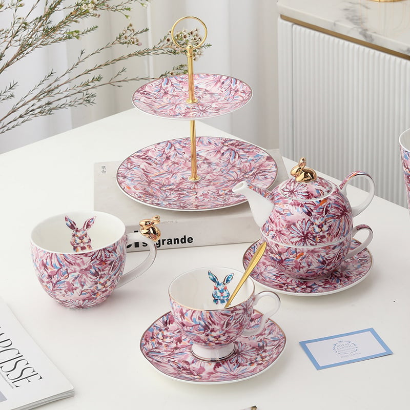 Set cești de cafea cu farfurioare în stil european-american retro, porțelan britanic de lux, farfurioare pentru desert pentru ceaiul de după-amiază, cadou elegant de înaltă calitate