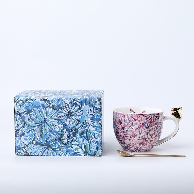 Set cești de cafea cu farfurioare în stil european-american retro, porțelan britanic de lux, farfurioare pentru desert pentru ceaiul de după-amiază, cadou elegant de înaltă calitate
