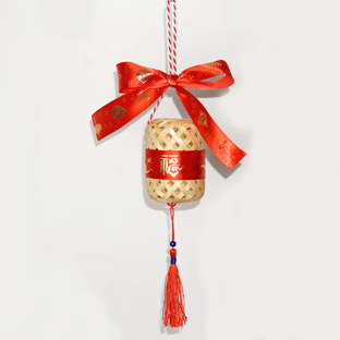 Fanar din bambus împletit, portabil, iluminat, pentru Anul Nou, decor în stil chinezesc