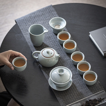 Set de ceai Ge ware din ceramică cu capace — set complet de 12 piese într-o cutie cadou de lux