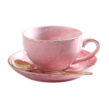 Set ceramic de cești de cafea cu farfurioare, stil european, veselă luxoasă pentru ceaiul de după-amiază