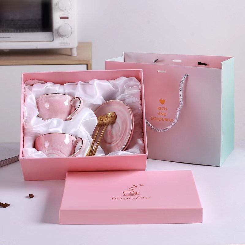 Set ceramic de cești de cafea cu farfurioare, stil european, veselă luxoasă pentru ceaiul de după-amiază