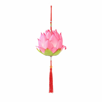Lanternă portabilă cu lotus iluminat, lanternă de mână pentru Festivalul Luminilor, stil tradițional chinezesc