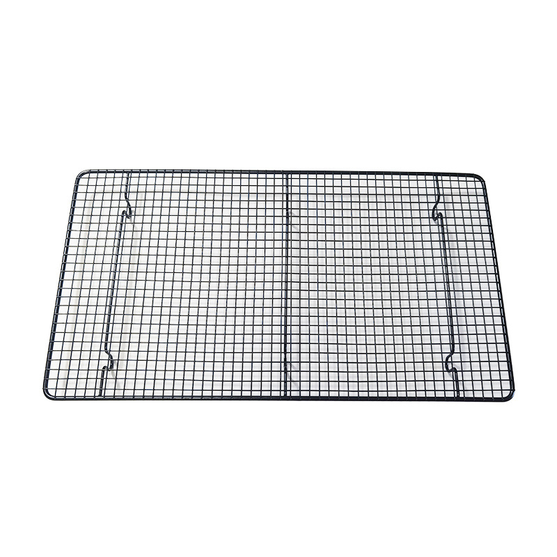 Raft de răcire pentru prăjituri, gros, mare, dreptunghiular, de culoare auriu sampanie, cu strat antiaderent, pentru pâine și toast.