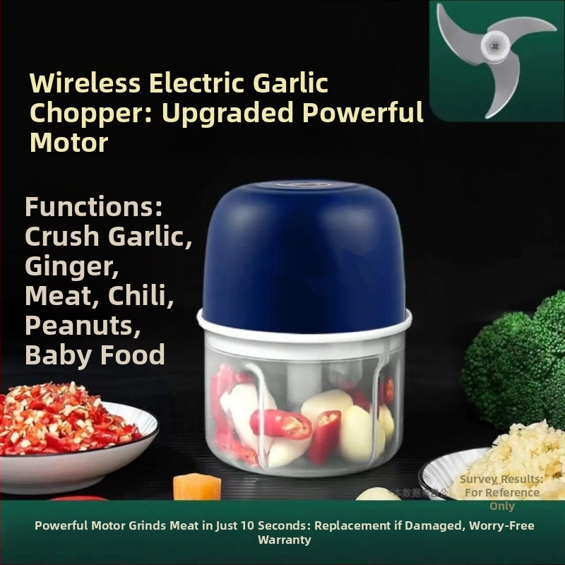 Zdrobitor electric de usturoi, procesor de bucătărie, măcinător de carne compact, fără fir
