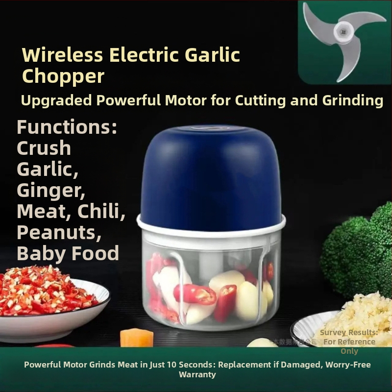 Zdrobitor electric de usturoi, procesor de bucătărie, măcinător de carne compact, fără fir