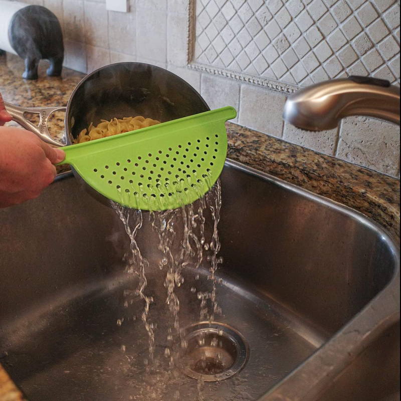 Placă de scurgere din plastic pentru bucătărie, cu filtru pentru fructe și legume, filtru pentru tăiței, protecție împotriva vărsării
