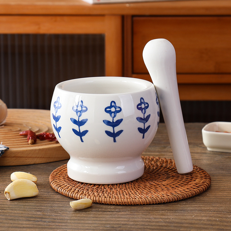 Mojar ceramic multifuncțional pentru usturoi și condimente – zdrobitor și măcinător