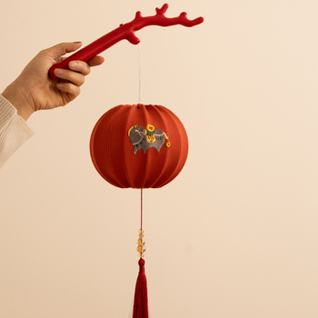 Felinar din pânză brodat, Anul Călu, stil chinezesc, pentru Anul Nou și Festivalul Primăverii, felinar palat pentru copii, executat manual