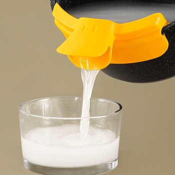 Deflector anti-stropire pentru marginea oalei, funnel din silicon rezistent la temperaturi înalte pentru turnarea supei și a uleiului