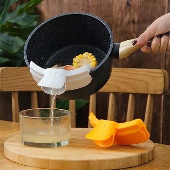Deflector anti-stropire pentru marginea oalei, funnel din silicon rezistent la temperaturi înalte pentru turnarea supei și a uleiului