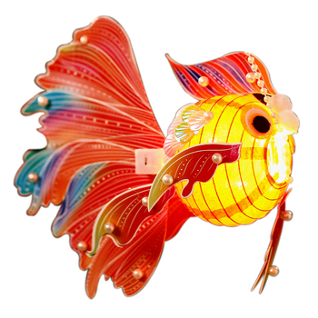 Felinar Mid-Autumn Festival pentru copii, portabil, lucrat manual, în formă de pește auriu, materiale DIY, stil antic