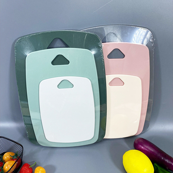 Set portabil din plastic, trei bucăți de tocătoare cu două fețe, în stil nordic, pentru bucătărie