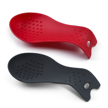 Suport din silicon alimentar pentru lingură de supă și spatulă – bază izolantă pentru ustensile de bucătărie