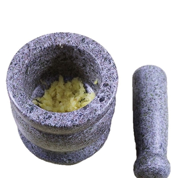 Moară de usturoi din piatră cu pistil zdrobitor, pentru uz casnic