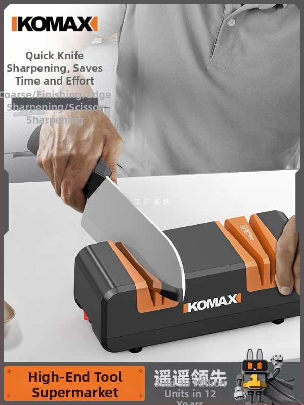 Komus ascuțitor electric de cuțite, instrument multifuncțional compact pentru cuțite de bucătărie, ascuțire automată