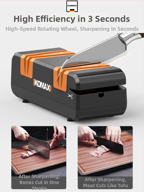 Komus ascuțitor electric de cuțite, instrument multifuncțional compact pentru cuțite de bucătărie, ascuțire automată
