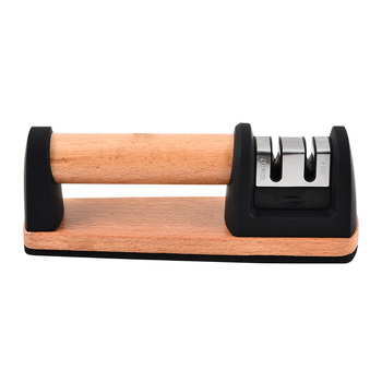 Zatoare de cuțite cu două etape, mâner din lemn, pentru uz casnic, cu tijă ceramică din oțel tungsten