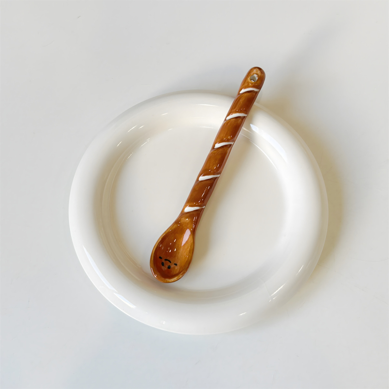 Amestecător ceramic pentru cafea, formă de baghetă, design drăguț cu desene animate, calitate alimentară