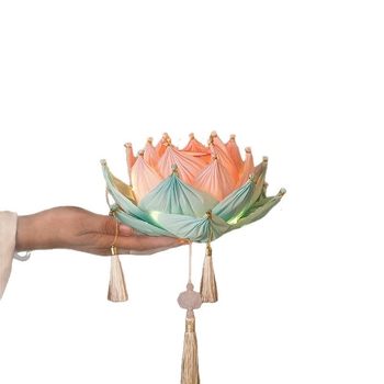 Fenar pentru Festivalul de Toamnă de La Mijloc, lampioane lotus, materiale DIY, lampioane din hârtie lucrate manual, luminoase, în stil antic, lampioane de palat