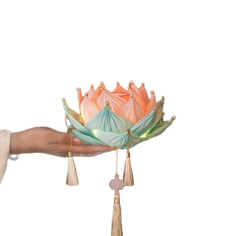 Fenar pentru Festivalul de Toamnă de La Mijloc, lampioane lotus, materiale DIY, lampioane din hârtie lucrate manual, luminoase, în stil antic, lampioane de palat
