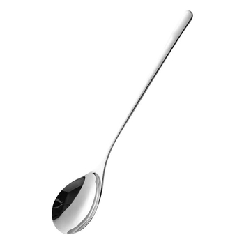 Lingură de amestec din oțel inoxidabil 304, mâner lung, pentru bucătărie de casă; lingură mică de supă; lingură prelungită pentru gheață; linguriță creativă pentru cafea
