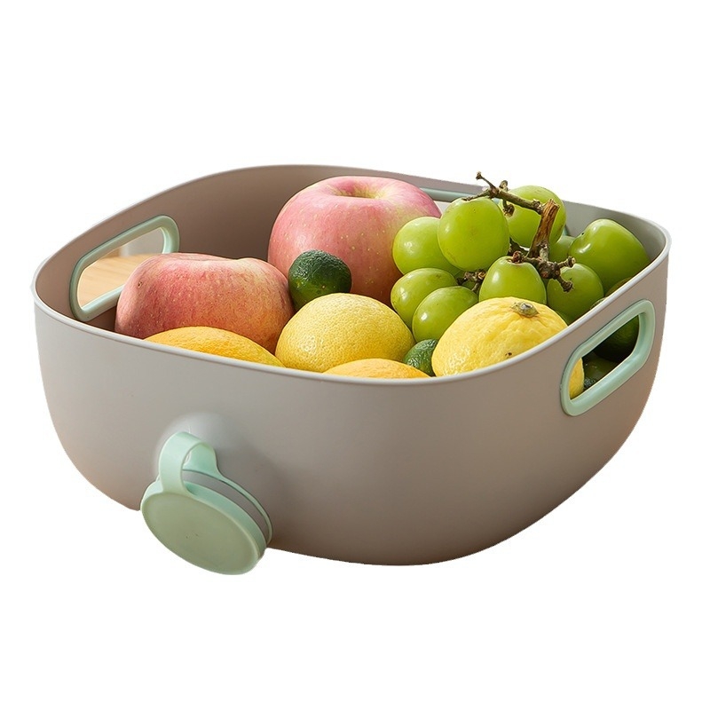 Xunlong coș de scurgere multifuncțional din PP, coș rotund pentru legume și fructe, bucătărie și gospodărie, dimensiuni 23.5 × 23.5 × 10 cm