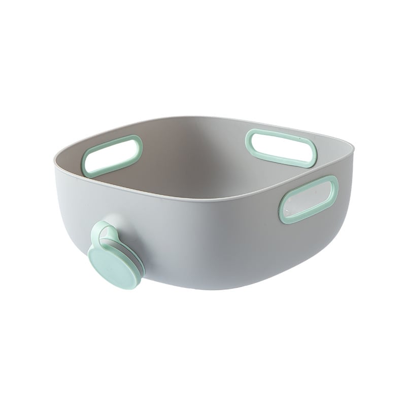 Xunlong coș de scurgere multifuncțional din PP, coș rotund pentru legume și fructe, bucătărie și gospodărie, dimensiuni 23.5 × 23.5 × 10 cm