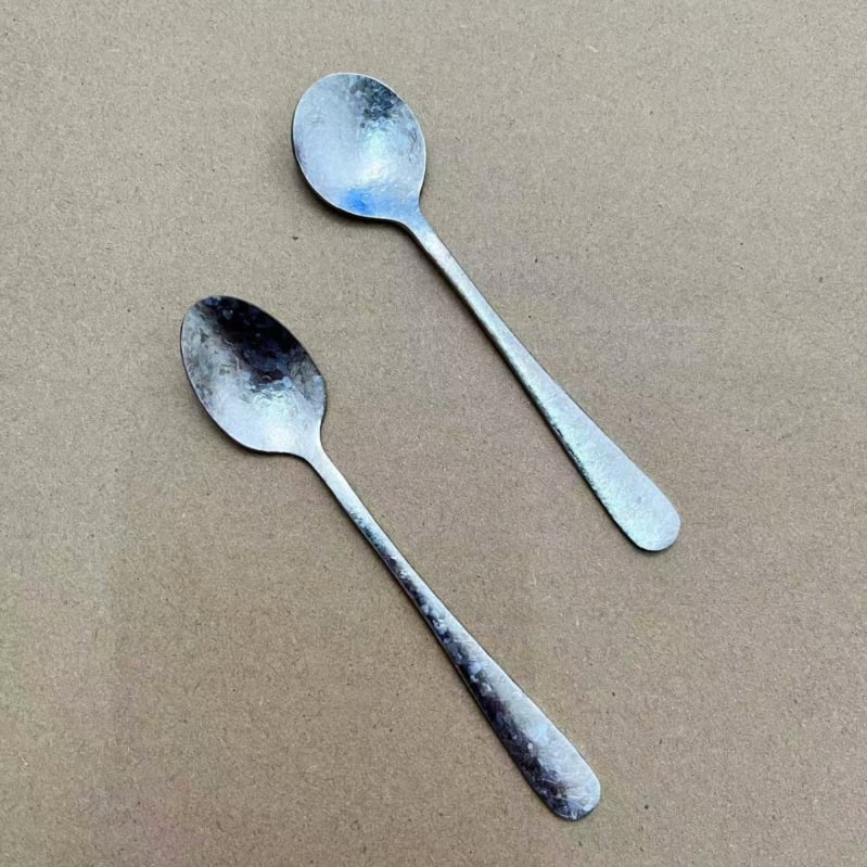 Lingură mini de cafea din titan pur, elegantă pentru amestecare, lingură pentru desert, condimente și pudră
