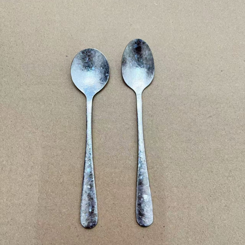 Lingură mini de cafea din titan pur, elegantă pentru amestecare, lingură pentru desert, condimente și pudră