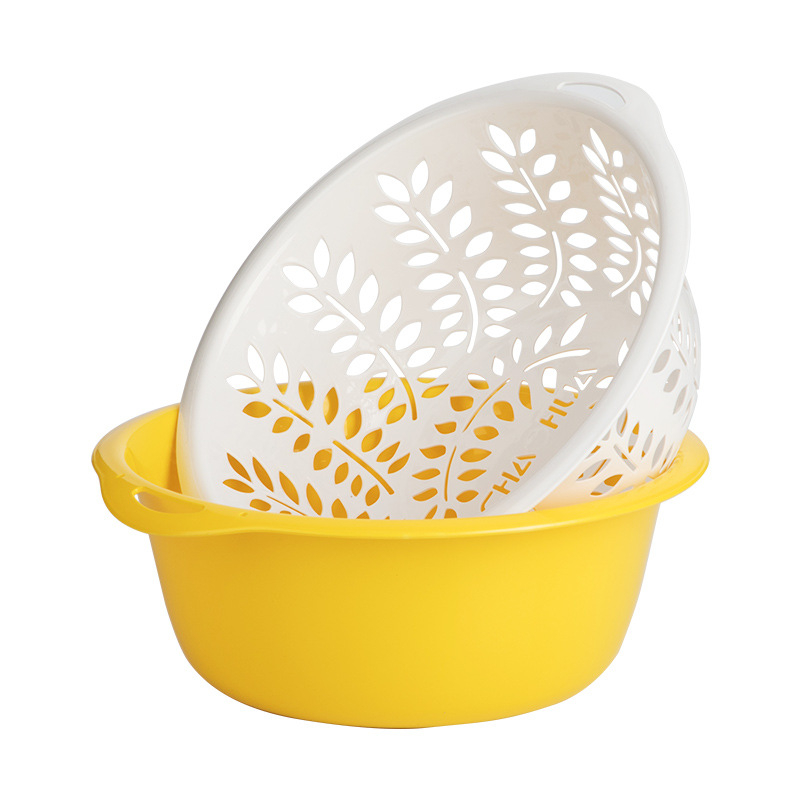 Camellia Coș din plastic cu două niveluri pentru spălat legume și fructe