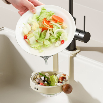 Coș suspendat pentru chiuvetă, filtru pentru separarea resturilor alimentare, spălarea și scurgerea fructelor