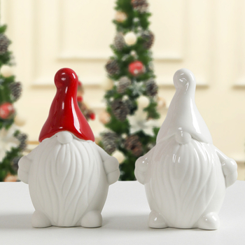 Figurină ceramică de Crăciun pentru un bărbat în vârstă, pentru vitrină și decor de scenă festiv