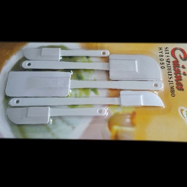 Set de spatule din plastic pentru cremă pentru cofetărie, 5 piese, cuțite de tăiere pentru prăjituri și ciocolată
