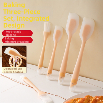Spatulă din silicon, alimentară, rezistentă la temperaturi înalte, instrument flexibil, transparent, pentru sosuri, glazură și coacere.