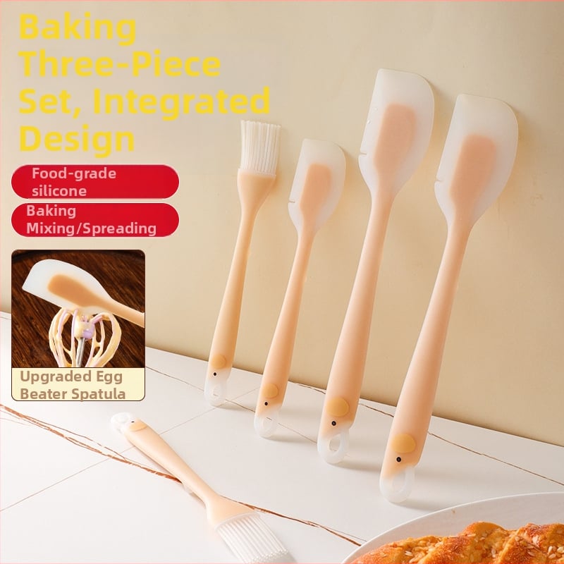 Spatulă din silicon, alimentară, rezistentă la temperaturi înalte, instrument flexibil, transparent, pentru sosuri, glazură și coacere.