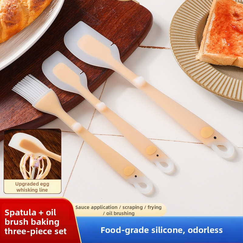 Spatulă din silicon, alimentară, rezistentă la temperaturi înalte, instrument flexibil, transparent, pentru sosuri, glazură și coacere.