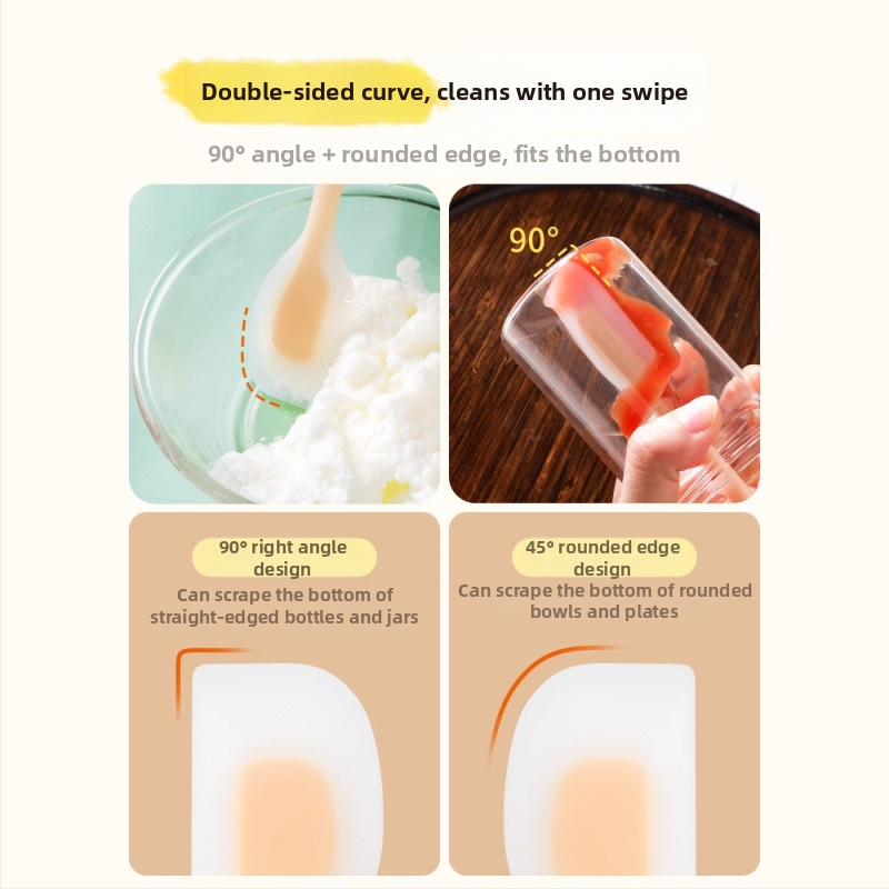 Spatulă din silicon, alimentară, rezistentă la temperaturi înalte, instrument flexibil, transparent, pentru sosuri, glazură și coacere.