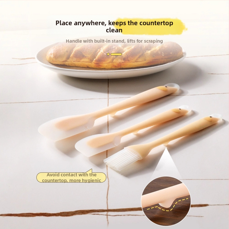 Spatulă din silicon, alimentară, rezistentă la temperaturi înalte, instrument flexibil, transparent, pentru sosuri, glazură și coacere.